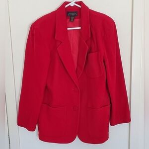 Express Vintage Red Wool Oversized Blazer